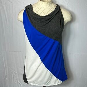 Fenn Wright Manson Tank Size Medium Like New Gray,Blue and White Gathered Back